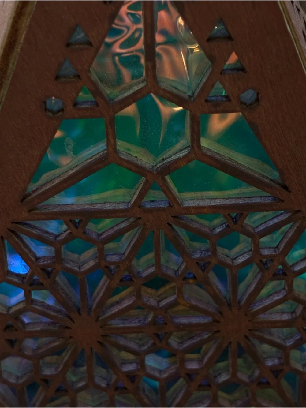 Decorative Geometric Wooden Light